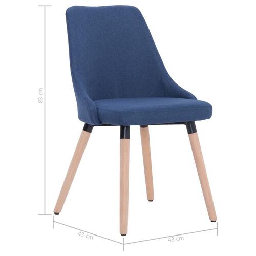 Spisebordsstole 4 stk. stof blå