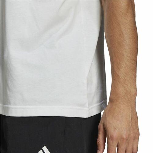 Kortærmet T-shirt til Mænd Adidas Essentials Brandlove Hvid L
