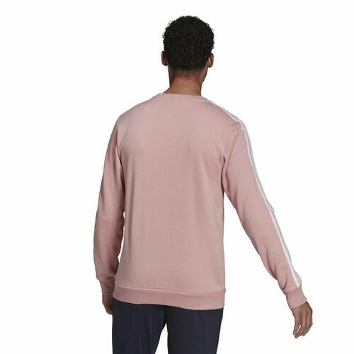 Sweaters uden Hætte til Mænd Adidas Essentials French Terry 3 Stripes Pink L