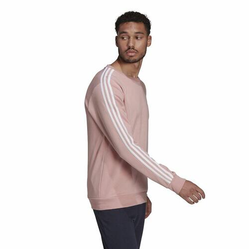 Sweaters uden Hætte til Mænd Adidas Essentials French Terry 3 Stripes Pink L