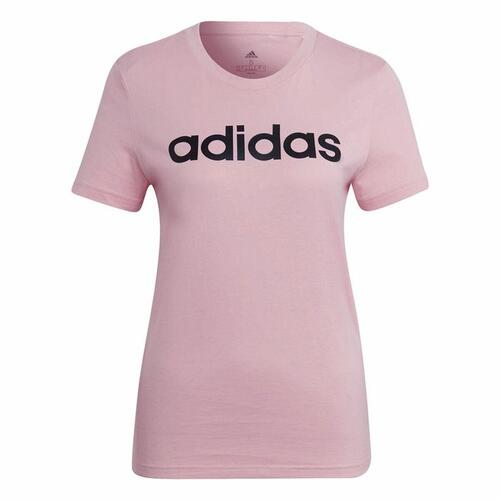 Kortærmet T-shirt til Kvinder Adidas Loungewear Essentials Slim Logo Pink XS