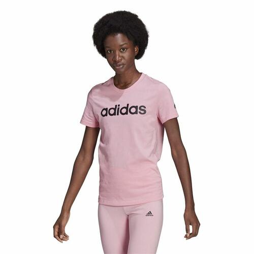 Kortærmet T-shirt til Kvinder Adidas Loungewear Essentials Slim Logo Pink XS