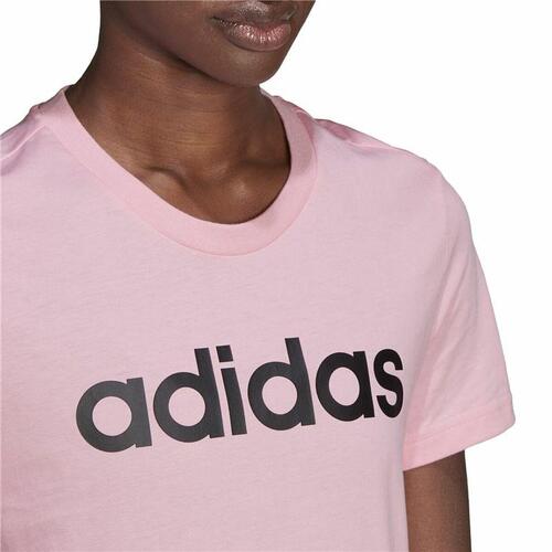 Kortærmet T-shirt til Kvinder Adidas Loungewear Essentials Slim Logo Pink XS