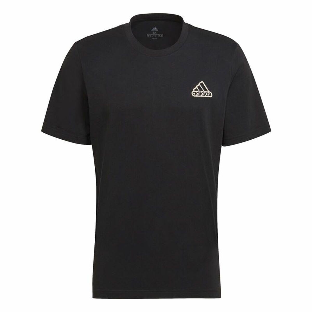 Kortærmet T-shirt til Mænd Adidas Essentials Feel Comfy Sort S