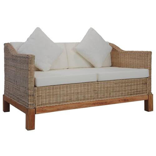 2 personers sofa med hynder naturlig rattan