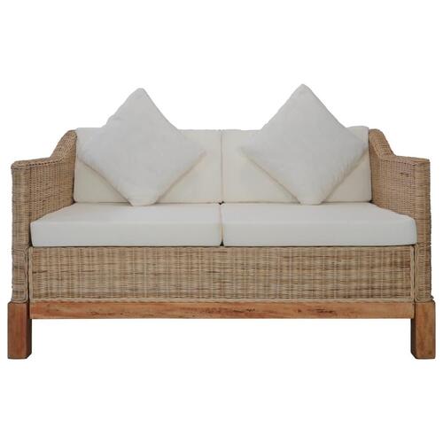 2 personers sofa med hynder naturlig rattan