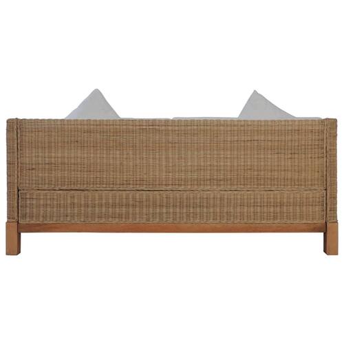 2 personers sofa med hynder naturlig rattan