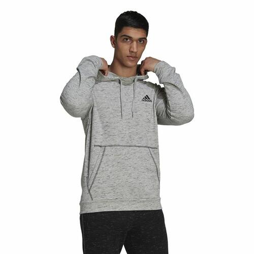 Hættetrøje til Mænd Adidas Essentials Mélange Embroidered Lysegrå S