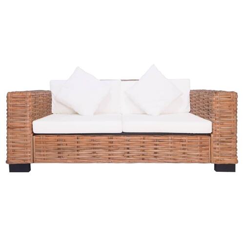 2 personers sofa med hynder naturligt rattan