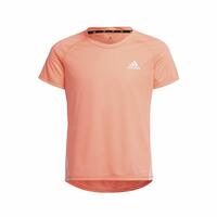 Børne Kortærmet T-shirt Adidas Aeroready Three Stripes Laksefarvet 13-14 år
