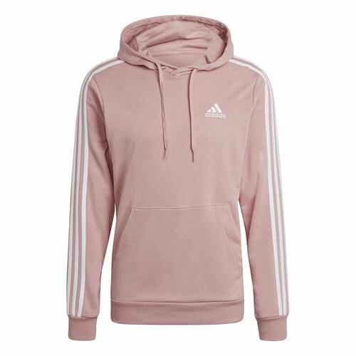 Hættetrøje til Mænd Adidas Essentials Wonder Mauve 3 Stripes Pink XL