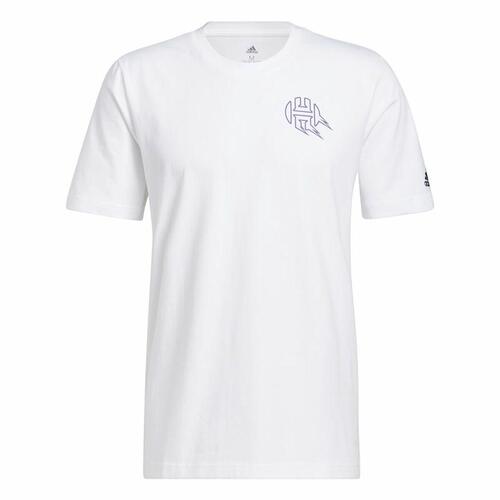 Kortærmet T-shirt til Mænd Adidas Avatar James Harden Graphic Hvid M