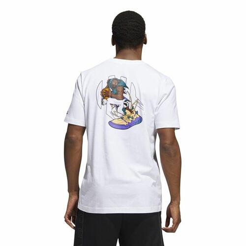 Kortærmet T-shirt til Mænd Adidas Avatar James Harden Graphic Hvid M