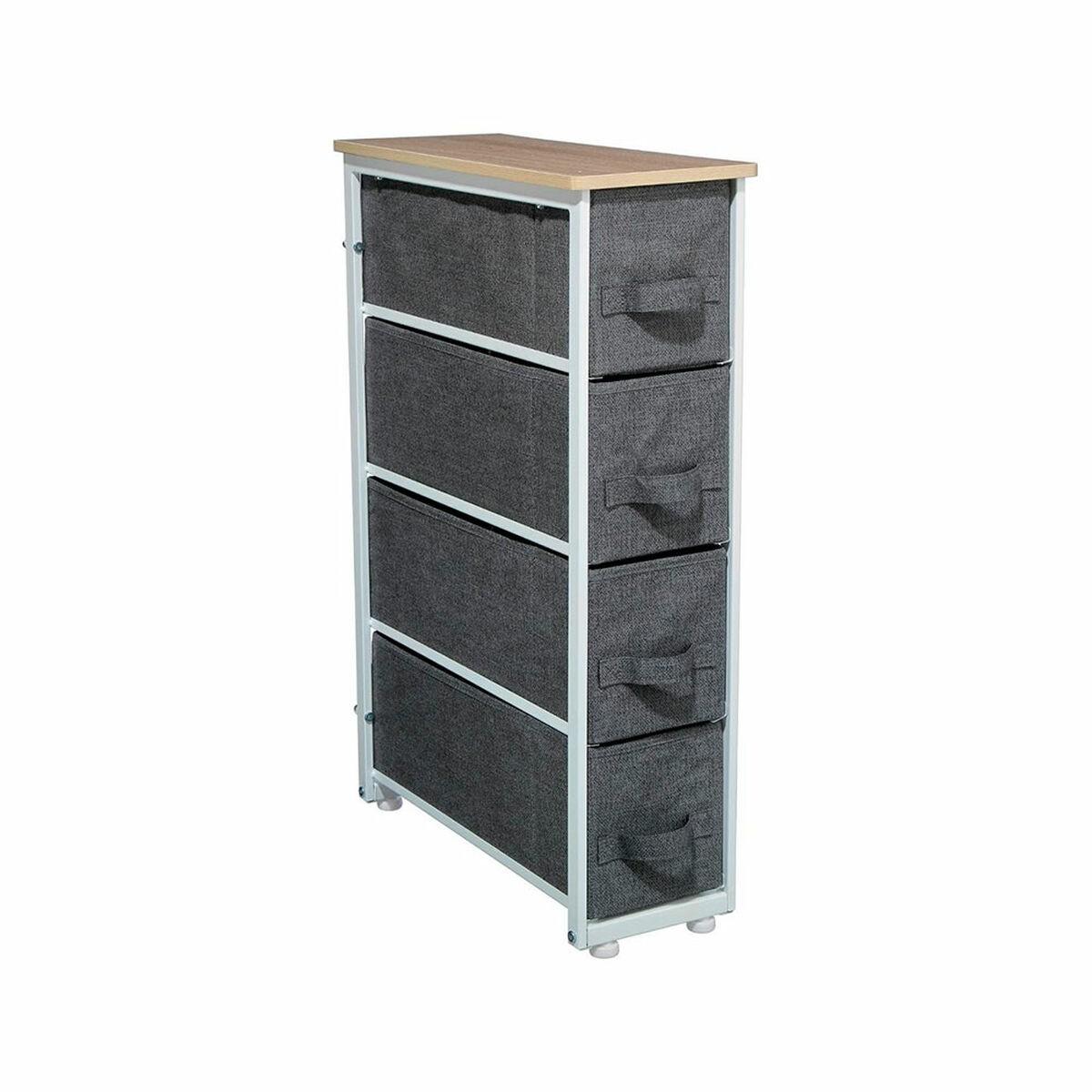 5five Simply Smart kommode - 4 skuffer, 73,5 × 48 × 20 cm, hvid/mørkegrå