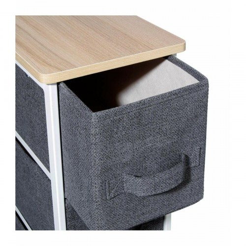5five Simply Smart kommode - 4 skuffer, 73,5 × 48 × 20 cm, hvid/mørkegrå
