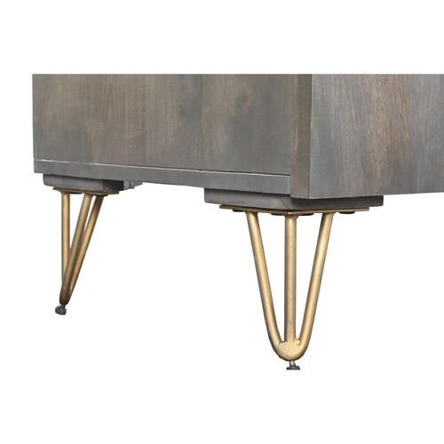 Skænk Metal Brun Mangotræ (177 x 45 x 77 cm)