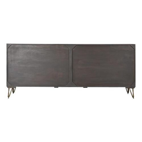 Skænk Metal Brun Mangotræ (177 x 45 x 77 cm)