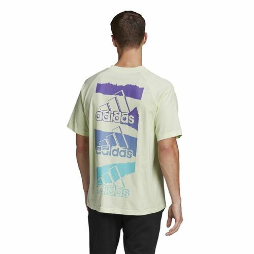 Kortærmet T-shirt til Mænd Adidas Essentials Brandlove Gul S