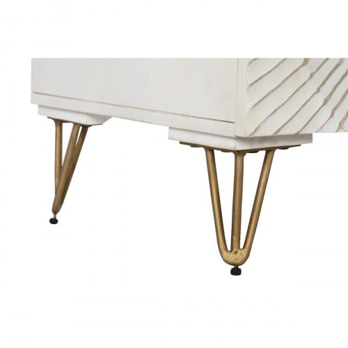 Skænk - sort/guldfinish i metal og mangotræ, 81 × 45 × 75 cm