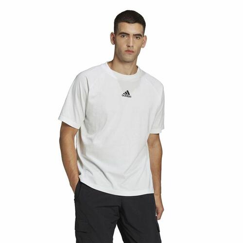 Kortærmet T-shirt til Mænd Adidas Essentials Brandlove Hvid S