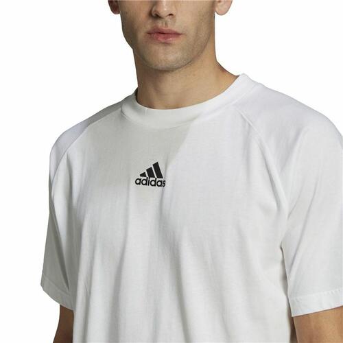 Kortærmet T-shirt til Mænd Adidas Essentials Brandlove Hvid S