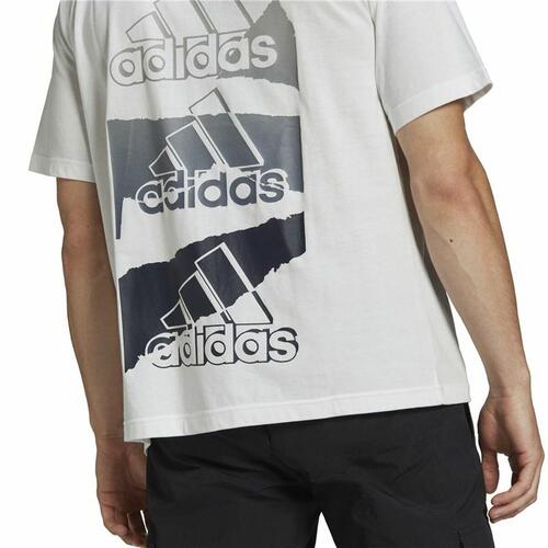 Kortærmet T-shirt til Mænd Adidas Essentials Brandlove Hvid S