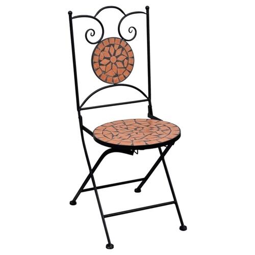 Bistrosæt 3 dele mosaikdesign keramiske fliser terracotta