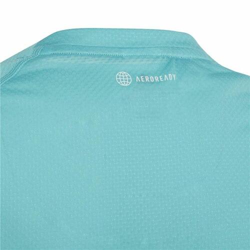 Børne Kortærmet T-shirt Adidas Aeroready Three Stripes Akvamarin 14-15 år
