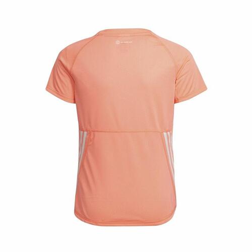 Børne Kortærmet T-shirt Adidas Aeroready Three Stripes Laksefarvet 11-12 år
