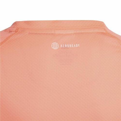 Børne Kortærmet T-shirt Adidas Aeroready Three Stripes Laksefarvet 14-15 år