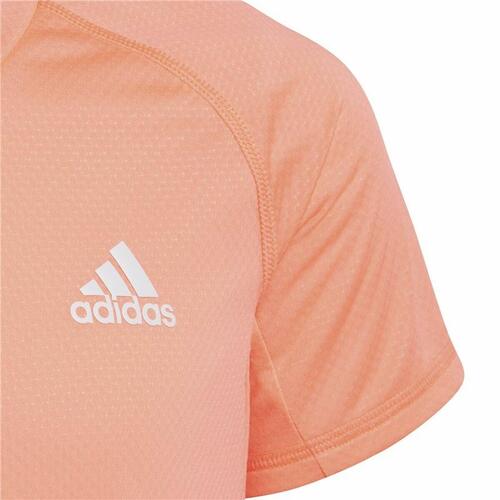 Børne Kortærmet T-shirt Adidas Aeroready Three Stripes Laksefarvet 14-15 år