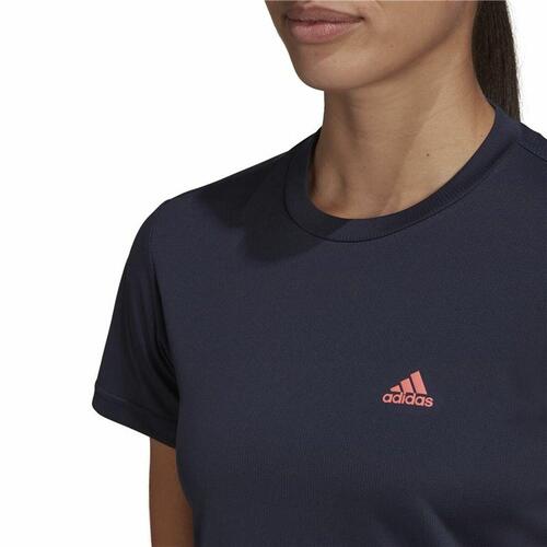 Kortærmet T-shirt til Kvinder Adidas Aeroready Designed 2 Move Sort Blå M