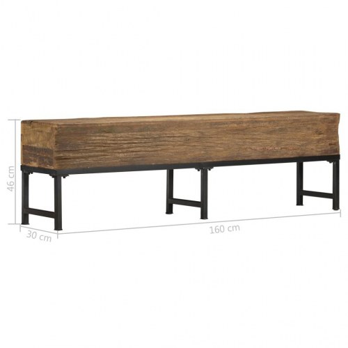 Bænk 160 cm massivt genbrugstræ