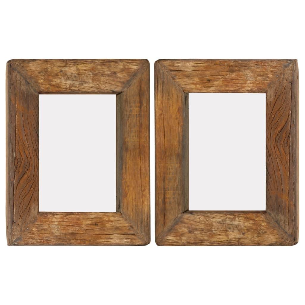 Billedrammer 2 stk. 23x28 cm massivt genbrugstræ og glas