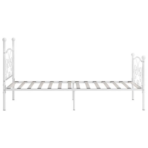 Sengestel med lamelbund 100 x 200 cm metal hvid