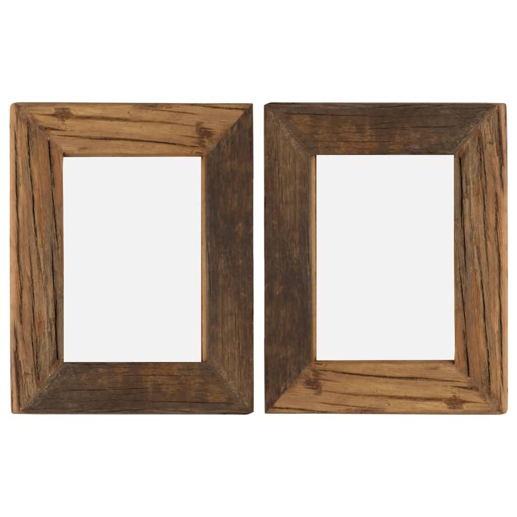 Billedrammer 2 stk. 25x30 cm massivt genbrugstræ og glas