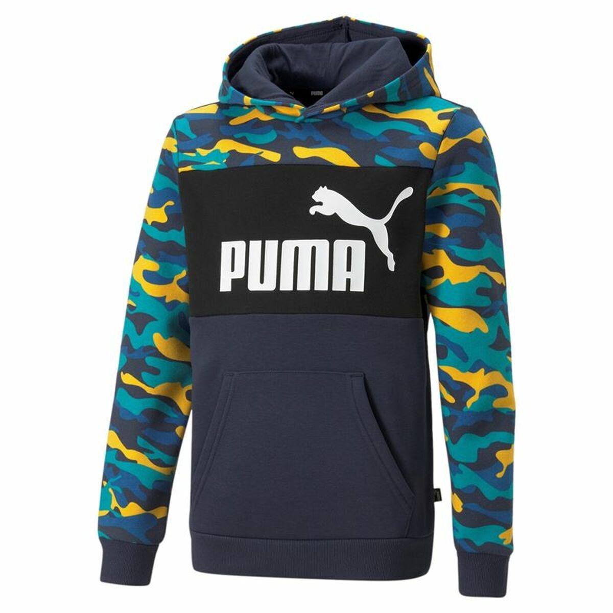 Hættetrøje til Børn Puma Essentials Multifarvet Camouflage 7-8 år