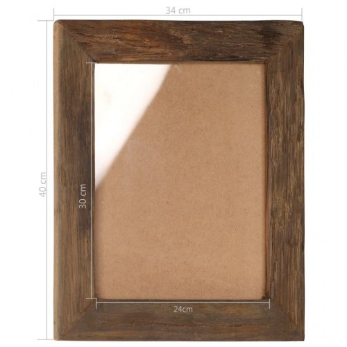 Billedrammer 2 stk. 34x40 cm massivt genbrugstræ og glas
