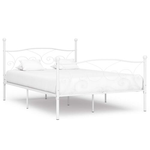 Sengestel med lamelbund 160 x 200 cm metal hvid