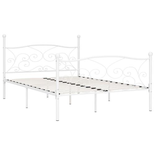Sengestel med lamelbund 160 x 200 cm metal hvid