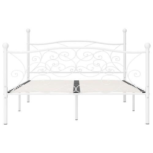 Sengestel med lamelbund 160 x 200 cm metal hvid