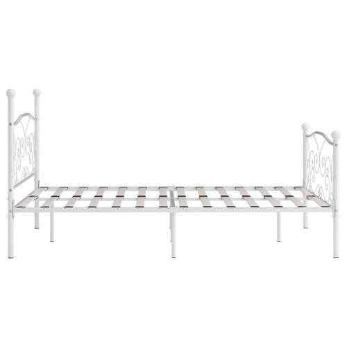 Sengestel med lamelbund 160 x 200 cm metal hvid