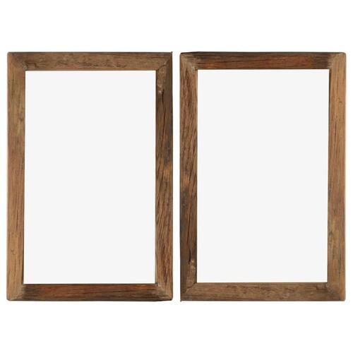 Billedrammer 2 stk. 50x70 cm massivt genbrugstræ og glas