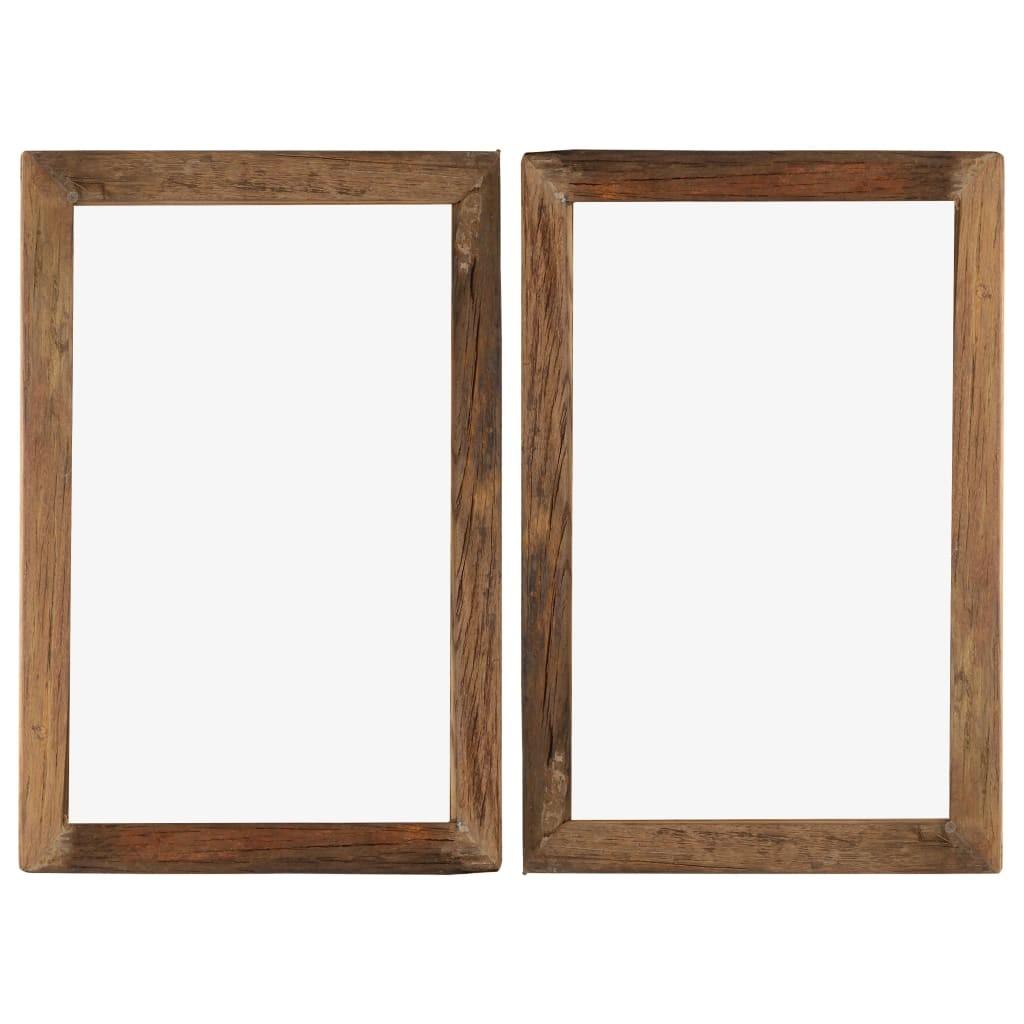 Billedrammer 2 stk. 50x70 cm massivt genbrugstræ og glas