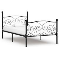 Sengestel med lamelbund 90 x 200 cm metal sort