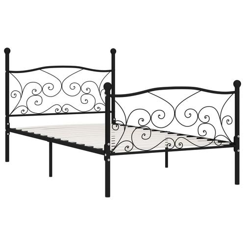 Sengestel med lamelbund 90 x 200 cm metal sort
