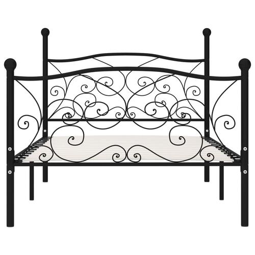 Sengestel med lamelbund 90 x 200 cm metal sort