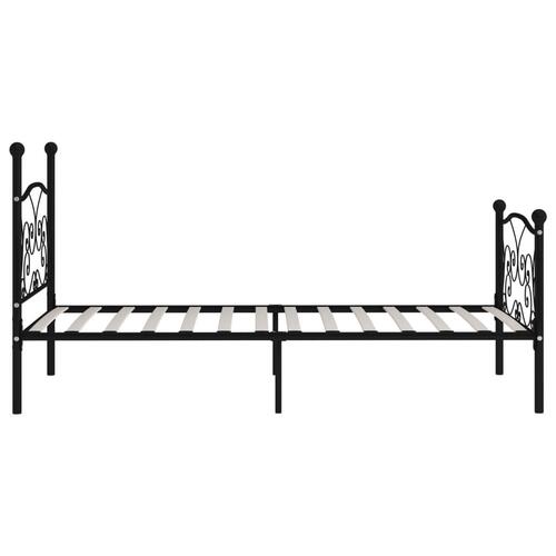 Sengestel med lamelbund 100 x 200 cm metal sort