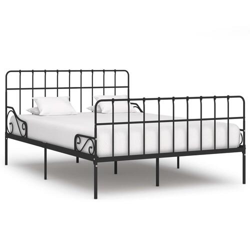 Sengestel med lamelbund 160 x 200 cm metal sort