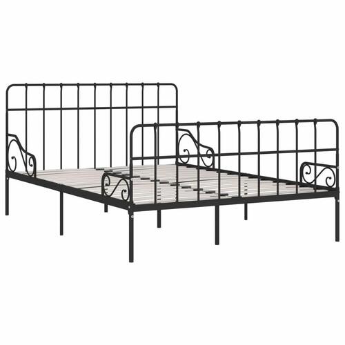 Sengestel med lamelbund 160 x 200 cm metal sort
